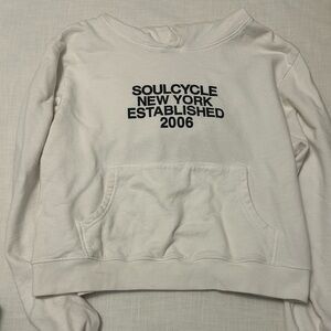 SoulCycle White Hoodie with Black Logo Text